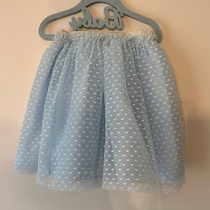 Janie and Jack Juno Valentine Light Blue dotted tulle full skirt size 4
